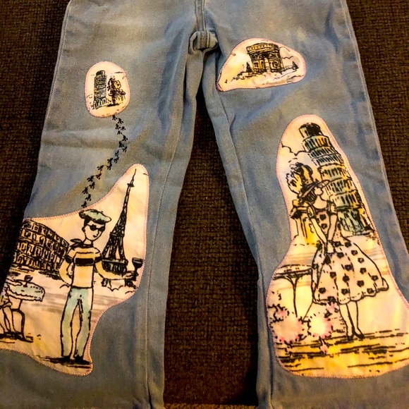 Girls little mass jeans with patch work - Picture 1 of 6